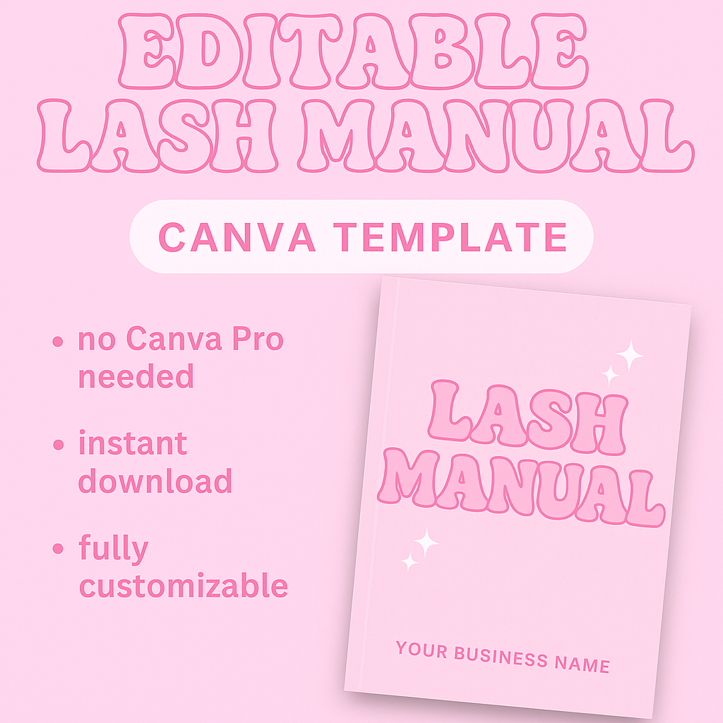 Launch Your Trainings – Editable Lash Manual for Lash Bosses